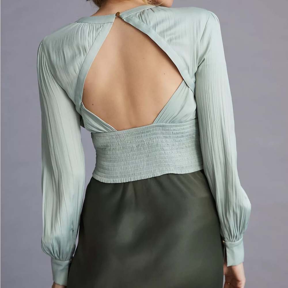 ANTHROPOLOGIE NWT seafoam silky blouse